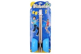 Diabolo velké sada plast/dřevo 12x13x35cm 4 barvy na kartě