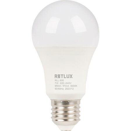 RLL 600 A60 E27 bulb 7W WW D RETLUX