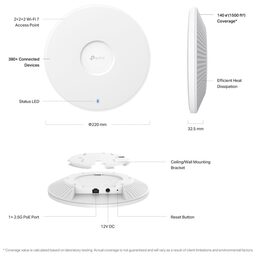 WiFi router TP-Link EAP772 stropní AP WiFi 7, 1x 2.5GLan, 2,4/5/6 GHz, BE11000, bez PoE adaptéru, Omada SDN