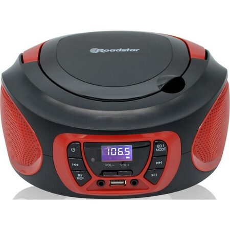 Přehrávač Roadstar, CDR-365U/RD, přenosný, CD/MP3, rádio PLL, USB, AUX IN, CD,
