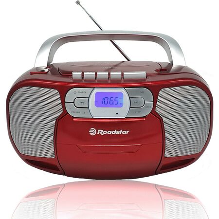 Radiomagnetofon Roadstar, RCR-4635UMPRD, PLL FM, CD MP3, USB, AUX in, červená