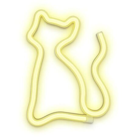 Dekorativní LED neon Kočka teplá bílá