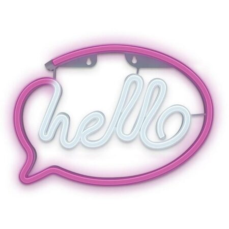 Dekorativní LED neon Hello růžovo bílé