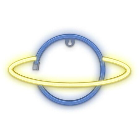 Dekorativní LED neon Saturn modro žlutý