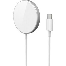 Bezdrátová hliníková nabíječka Epico s podporou uchycení MagSafe stříbrná