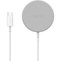 Bezdrátová hliníková nabíječka Epico s podporou uchycení MagSafe stříbrná