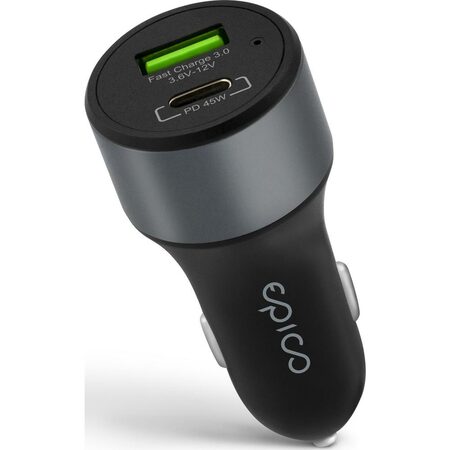 Nabíječka do auta Epico USB-C 63W PD 45W šedá