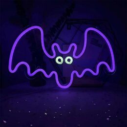 Dekorativní LED neon Netopýr fialový