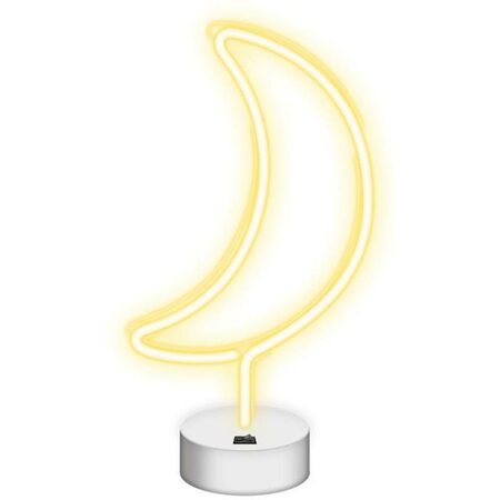 Dekorativní LED neon na stojanu Měsíc bílý