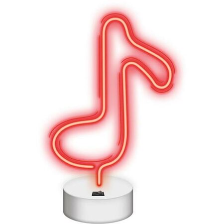 Dekorativní LED neon na stojanu Nota červená