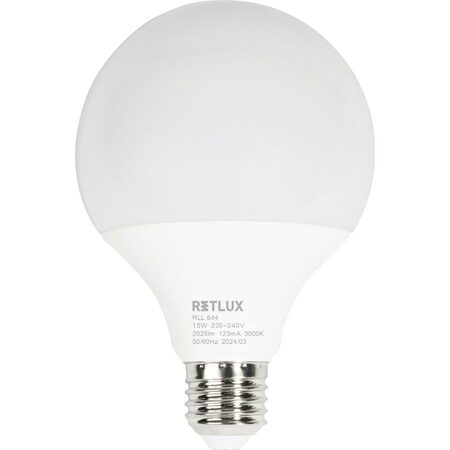 RLL 644 G95 E27 bigG 15W WW RETLUX