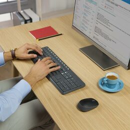 Klávesnice s myší Logitech Wireless Combo MK235, CZ - šedá (920007933)