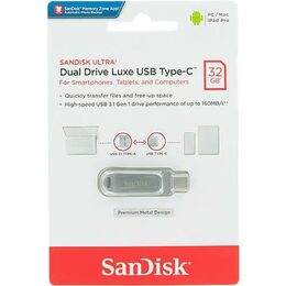 Flash USB SanDisk Ultra Dual Luxe 32GB USB 3.1 - USB-C - stříbrný