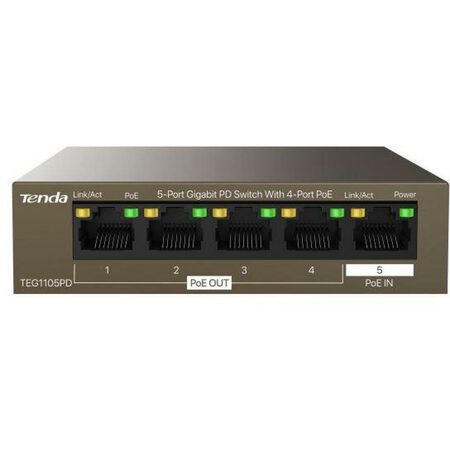 Switch Tenda TEG1105PD PoE, 5 port, 1000 Mbit (1 Gbit)