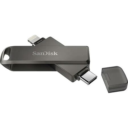 Flash USB SanDisk iXpand Luxe 64GB, Lightning - USB-C - šedý