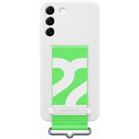 Kryt na mobil Samsung Silicone Cover s poutkem na Galaxy S22+ - bílý