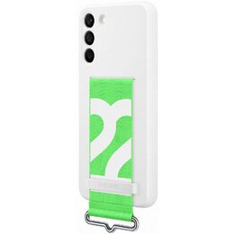 Kryt na mobil Samsung Silicone Cover s poutkem na Galaxy S22+ - bílý