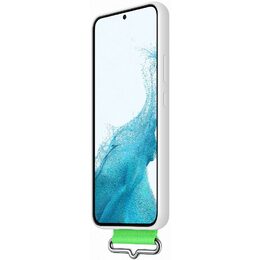 Kryt na mobil Samsung Silicone Cover s poutkem na Galaxy S22+ - bílý