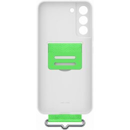 Kryt na mobil Samsung Silicone Cover s poutkem na Galaxy S22+ - bílý