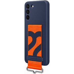 Kryt na mobil Samsung Silicone Cover s poutkem na Galaxy S22+ - modrý
