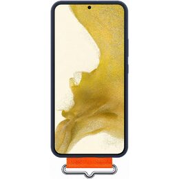 Kryt na mobil Samsung Silicone Cover s poutkem na Galaxy S22+ - modrý