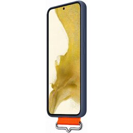 Kryt na mobil Samsung Silicone Cover s poutkem na Galaxy S22+ - modrý