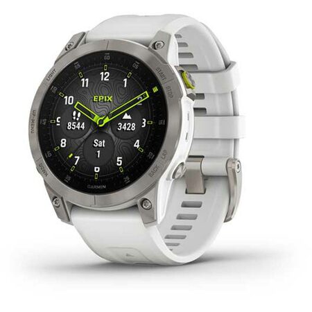 Chytré hodinky Garmin epix (Gen 2) Sapphire - Titan/White Silicone Band
