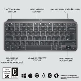 Klávesnice Logitech MX Mechanical Mini, Tactile, US - graphite