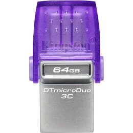 Flash USB Kingston DataTraveler microDuo 3C 64GB USB 3.2 - USB-C - fialový
