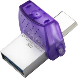 Flash USB Kingston DataTraveler microDuo 3C 64GB USB 3.2 - USB-C - fialový