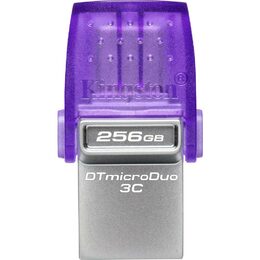 Flash USB Kingston DataTraveler microDuo 3C 256GB USB 3.2 - USB-C - fialový
