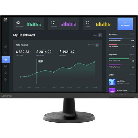 Monitor Lenovo D24-40 23.8",LED podsvícení, VA panel, 4ms, 3000: 1, 250cd/m2, 1920 x 1080 Full HD, - černý