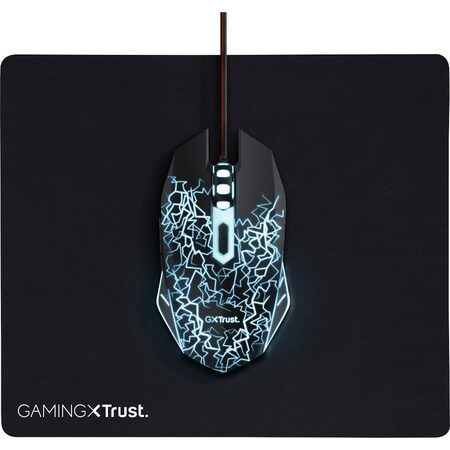 Herní set Trust Basics Gaming Wired myš + podložka pod myš - černý