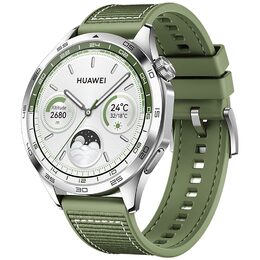 Chytré hodinky Huawei Watch GT 4 46 mm - Silver + Green Strap