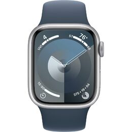 Chytré hodinky Apple Watch Series 9 GPS 41mm pouzdro ze stříbrného hliníku - bouřkově modrý sportovní M/L řemínek