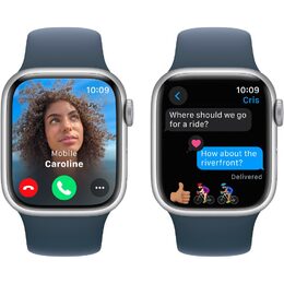 Chytré hodinky Apple Watch Series 9 GPS 41mm pouzdro ze stříbrného hliníku - bouřkově modrý sportovní M/L řemínek