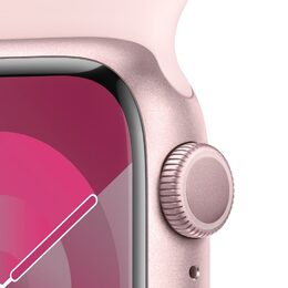 Chytré hodinky Apple Watch Series 9 GPS 41mm pouzdro z růžového hliníku - světle růžový sportovní S/M řemínek