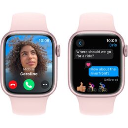 Chytré hodinky Apple Watch Series 9 GPS 41mm pouzdro z růžového hliníku - světle růžový sportovní S/M řemínek