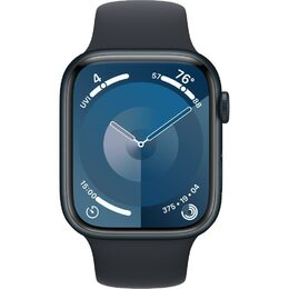 Chytré hodinky Apple Watch Series 9 GPS 45mm pouzdro z temně inkoustového hliníku - temně inkoustový sportovní S/M řemínek