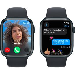 Chytré hodinky Apple Watch Series 9 GPS 45mm pouzdro z temně inkoustového hliníku - temně inkoustový sportovní S/M řemínek