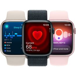 Chytré hodinky Apple Watch Series 9 GPS 45mm pouzdro z temně inkoustového hliníku - temně inkoustový sportovní S/M řemínek