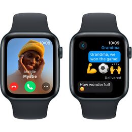 Chytré hodinky Apple Watch SE 2023 GPS 44mm pouzdro z temně inkoustového hliníku - temně inkoustový sportovní M/L řemínek