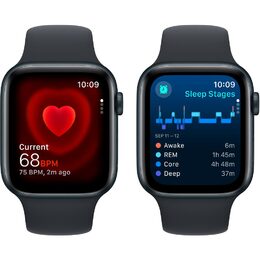 Chytré hodinky Apple Watch SE 2023 GPS 44mm pouzdro z temně inkoustového hliníku - temně inkoustový sportovní M/L řemínek