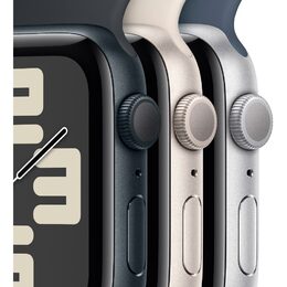 Chytré hodinky Apple Watch SE 2023 GPS 44mm pouzdro z temně inkoustového hliníku - temně inkoustový sportovní M/L řemínek