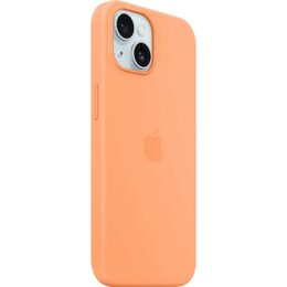 Kryt na mobil Apple Silicone Case s MagSafe pro iPhone 15 - sorbetově oranžový