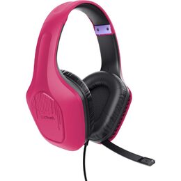 Herní set Trust GXT 790 3v1, headset + myš + podložka pod myš - růžový