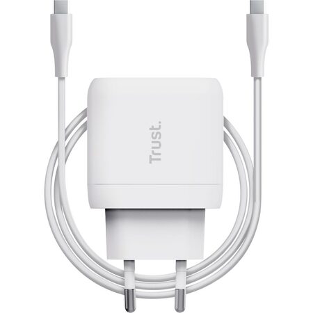 Napájecí adaptér Trust Maxo 45 W USB-C s kabelem USB-C/USB-C, 2 m - bílý