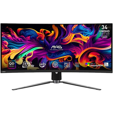 Herní monitor MSI MAG 341CQP QD-OLED 34",LED podsvícení, QD-OLED panel, 0.03ms, 1500000: 1, 250cd/m2, 3440 × 1440, - černý