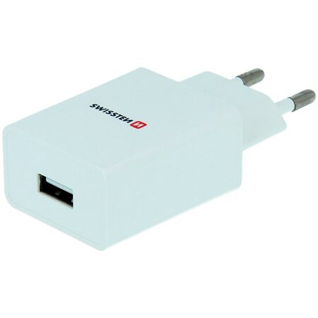 SWISSTEN adaptér 230V/1A 1xUSB + lightning kabel 1,2m BÍLÁ