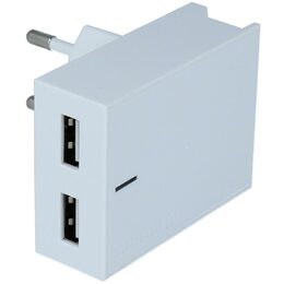 SWISSTEN adaptér 230V/3A 2xUSB + microUSB kabel 1,2m BÍLÁ